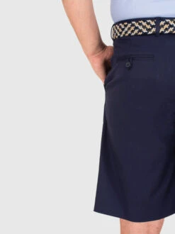 Navy Cotton Stretch Flat Front Shorts -Xmas Festival Shop Mens Navy Cotton Flat Front Shorts Pocket 45656.1655205833