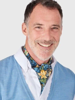 Navy William Morris Strawberry Thief Cravat