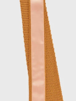Ochre Knitted Silk Tie -Xmas Festival Shop Mens Ochre Knitted Tie ME186 Back 18849.1689333332