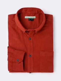 Rust Corduroy Button Down Shirt