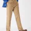 Sand Corduroy Drawstring Waist Trousers