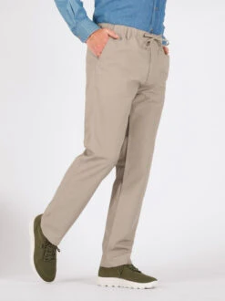 Sand Drawstring Waist Trousers