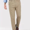 Sand Pleated Chino Trousers
