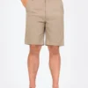 Sand Cotton Stretch Flat Front Shorts
