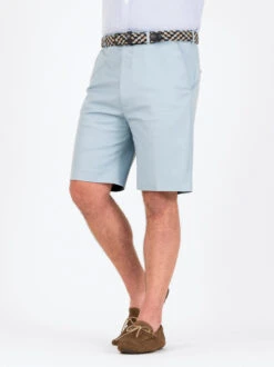 Sky Cotton Stretch Flat Front Shorts