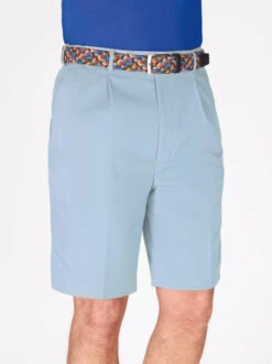 Sky Cotton Pleated Shorts