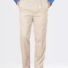 Stone Pleated Chino Trousers