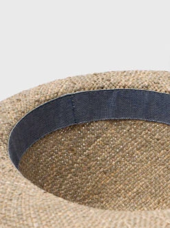 Natural Seagrass Straw Fedora -Xmas Festival Shop Mens Straw Hat MH116 Inside 51954.1677840875