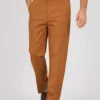 Tan Flat Front Chinos