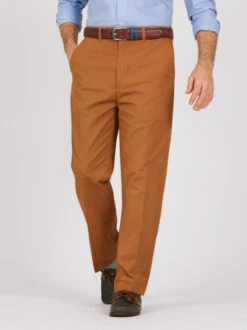 Tan Flat Front Chinos