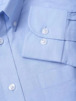 Blue Long Sleeve Button Down Oxford Shirt -Xmas Festival Shop Mens Blue Cotton Shirt MS236LS 4 min 57097.1647433265