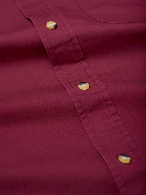Burgundy Soft Cotton Twill Button Down Shirt 5 Burgundy Soft Cotton Twill Button Down Shirt - Image 5