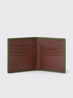 Green Two Colour Nappa Leather Wallet -Xmas Festival Shop Mens Green Two Colour Nappa Leather Wallet Inside 09291.1657626188