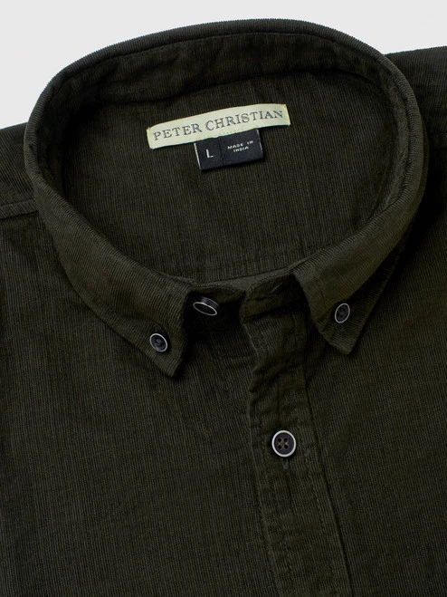 Green Corduroy Button Down Shirt - Image 3