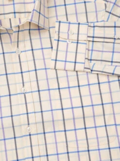 Purple Big Check Tattersall Shirt -Xmas Festival Shop Mens Purple Big Check Tattersall Shirt CUFF 1280px min 93959.1659971817