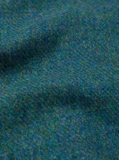 Ocean Green Harris Tweed Harrington Jacket -Xmas Festival Shop Ocean Green Harris Tweed Harrington Close Up min 63475.1662652444