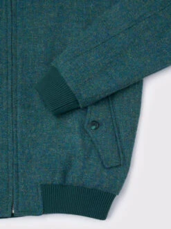 Ocean Green Harris Tweed Harrington Jacket -Xmas Festival Shop Ocean Green Harris Tweed Harrington Cuff pocket min 49469.1662652444