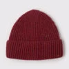 Red Rib Knit Beanie Hat
