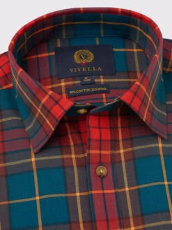 Red Viyella Wool & Cotton Shirt -Xmas Festival Shop Red Viyella Wool Cotton Shirt COLLAR 1280px min 98039.1662717442