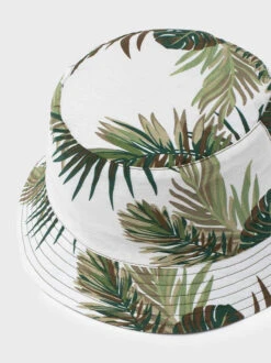 Green Reversible Cotton Bucket Hat -Xmas Festival Shop Reversible Cotton Bucket Hat Palmside Close Up 85132.1677840782