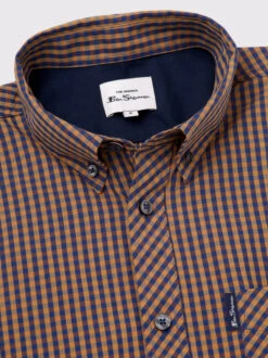 Tan Ben Sherman Long Sleeve Check Shirt -Xmas Festival Shop Tan Ben Sherman Long Sleeve Check Shirt COLLAR min 95586.1659431134