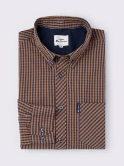 Tan Ben Sherman Long Sleeve Check Shirt