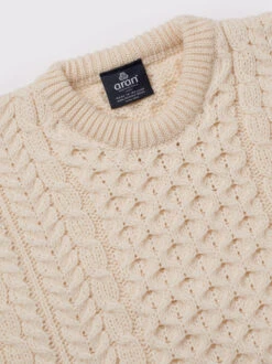 Cream Traditional Irish Aran Jumper -Xmas Festival Shop Traditional Irish Aran Jumper CREAM COLLAR 1280px min 89063.1659432120