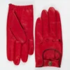 Red Dents Leather Driving Gloves