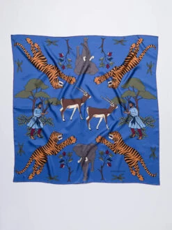 Silk Square Scarf -Xmas Festival Shop la53 ladies animal silk square scarf blue savannah 45096 40499.1639998372