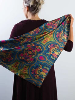 Silk Square Scarf -Xmas Festival Shop la53 ladies silk square graphic scarf blue floral 19271 36707.1639998372