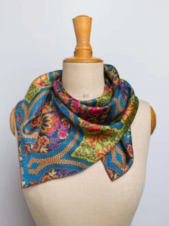 Silk Square Scarf -Xmas Festival Shop la53 ladies silk square neck scarf blue floral 73874 17591.1639998372