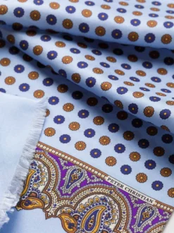 Kolkata Panel Edge Scarf -Xmas Festival Shop me108 panel edge silk scarf blue 15326 60364.1607354631