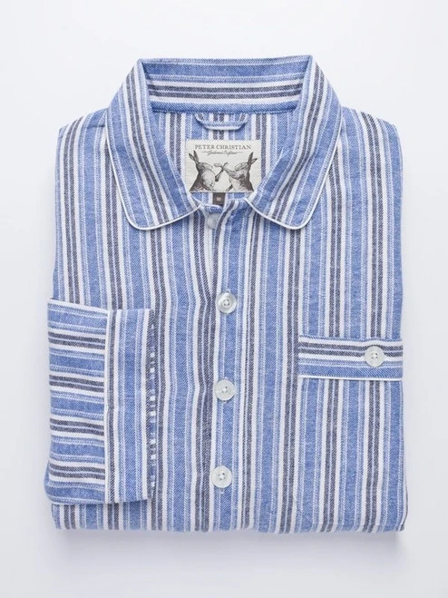 Blue 100% Organic Cotton Flannel Nightshirt With Night Cap 1 Blue 100% Organic Cotton Flannel Nightshirt With Night Cap