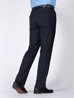 Navy Super 100s Trousers 6 Navy Super 100s Trousers -Xmas Festival Shop mt12 super 100s wool trousers navy back 1 75744.1593296562.1280.1280 53495 57736.1697708524