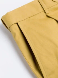 Mustard Cotton Pleated Shorts -Xmas Festival Shop mt47 tailored shorts pocket mustard yellow 44177.1593302593.1280.1280 59377 67702.1680519790
